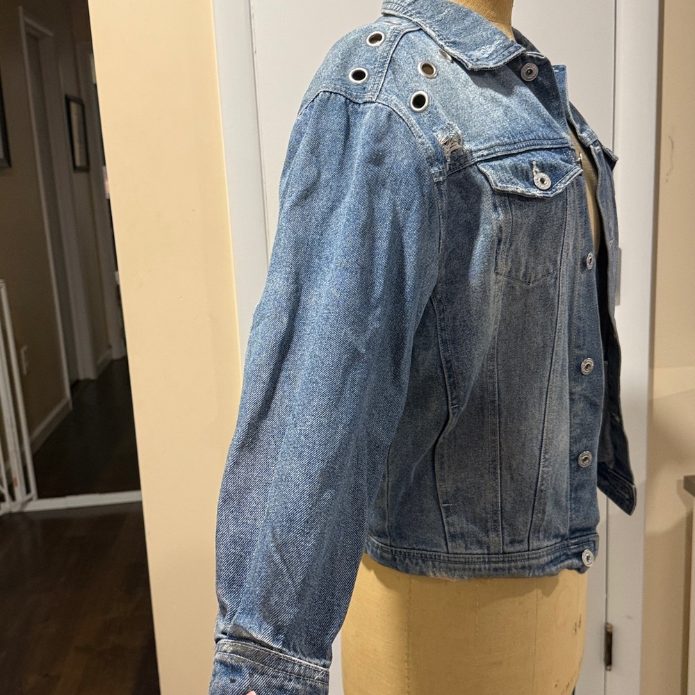 Zara Denim Jacket Distressed - Picture 6 of 12